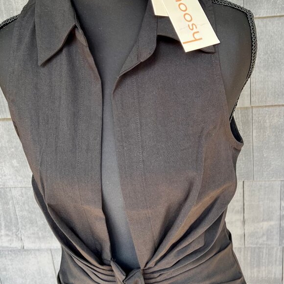 Crosby St Black Plunging Shirt Dress by Choosy NWT Size 0 - Picture 3 of 5